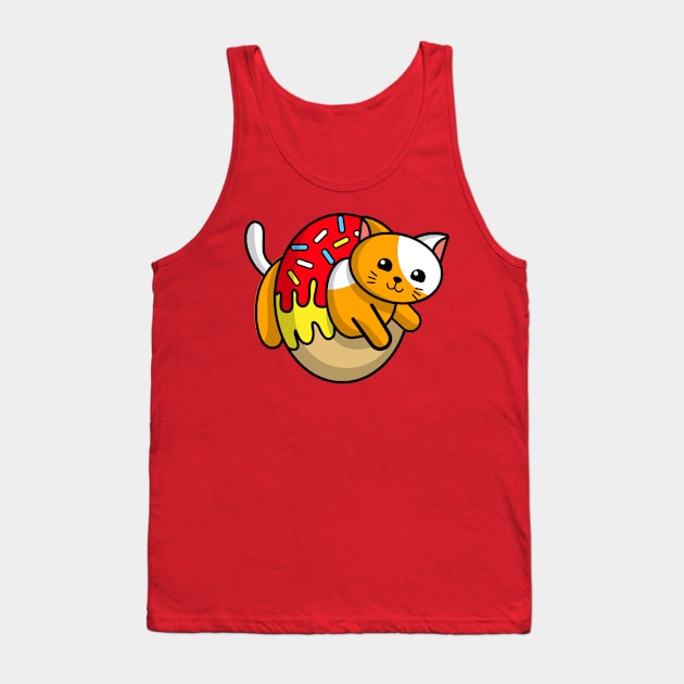 Funny cat in a donut Tank Top by G-DesignerXxX